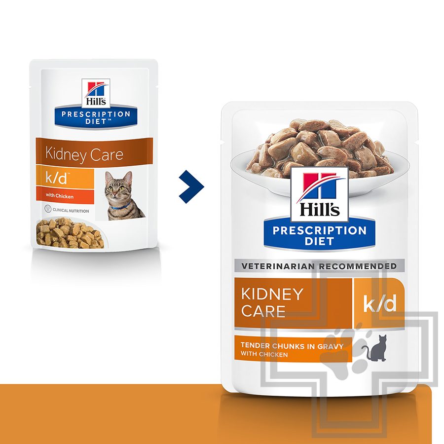 Hill's PD k/d Пресервы-диета для кошек при хронической болезни почек и болезнях сердца, с курицей