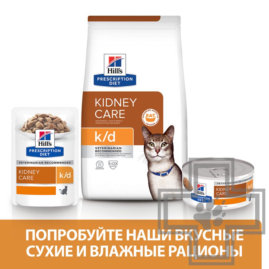 Hill's PD k/d Пресервы-диета для кошек при хронической болезни почек и болезнях сердца, с курицей Hill's PD k/d Пресервы-диета для кошек при хронической болезни почек и болезнях сердца, с курицей