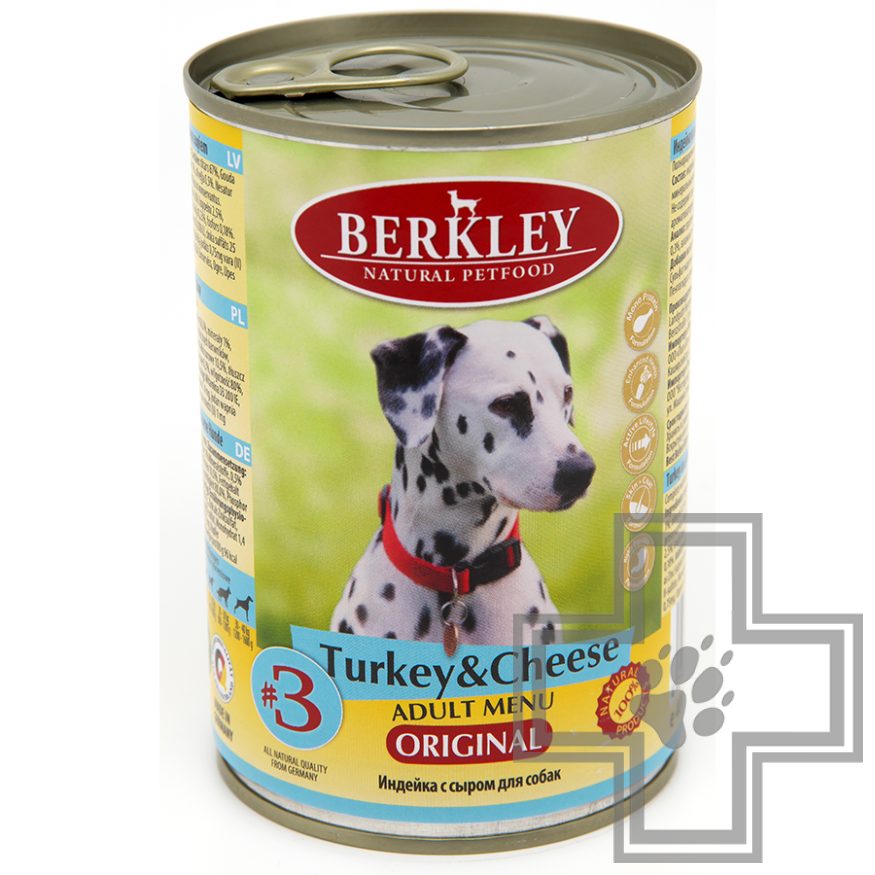 Berkley Консервы для собак, индейка с сыром