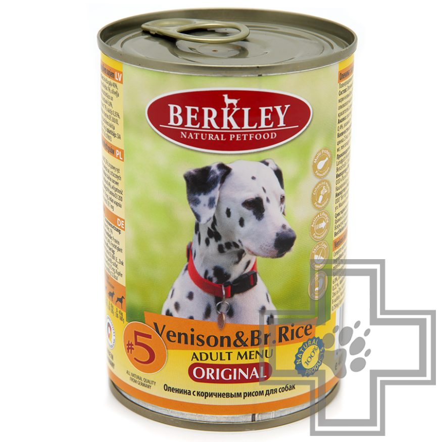 Berkley Консервы для собак, оленина с коричневым рисом
