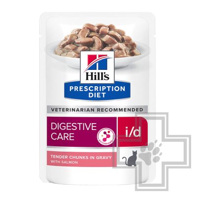 Hill's PD i/d Пресервы-диета для кошек для поддержания здоровья пищеварения, с лососем в соусе