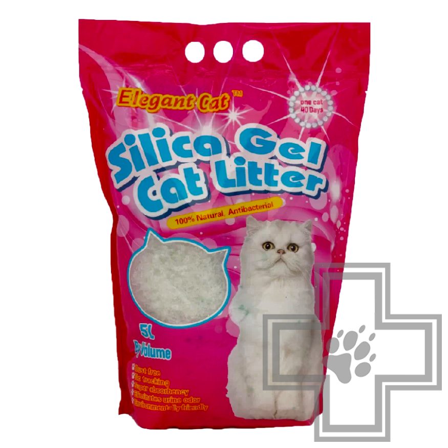 Elegant Cat Наполнитель силикагелевый впитывающий, без запаха Elegant Cat Наполнитель силикагелевый впитывающий, без запаха