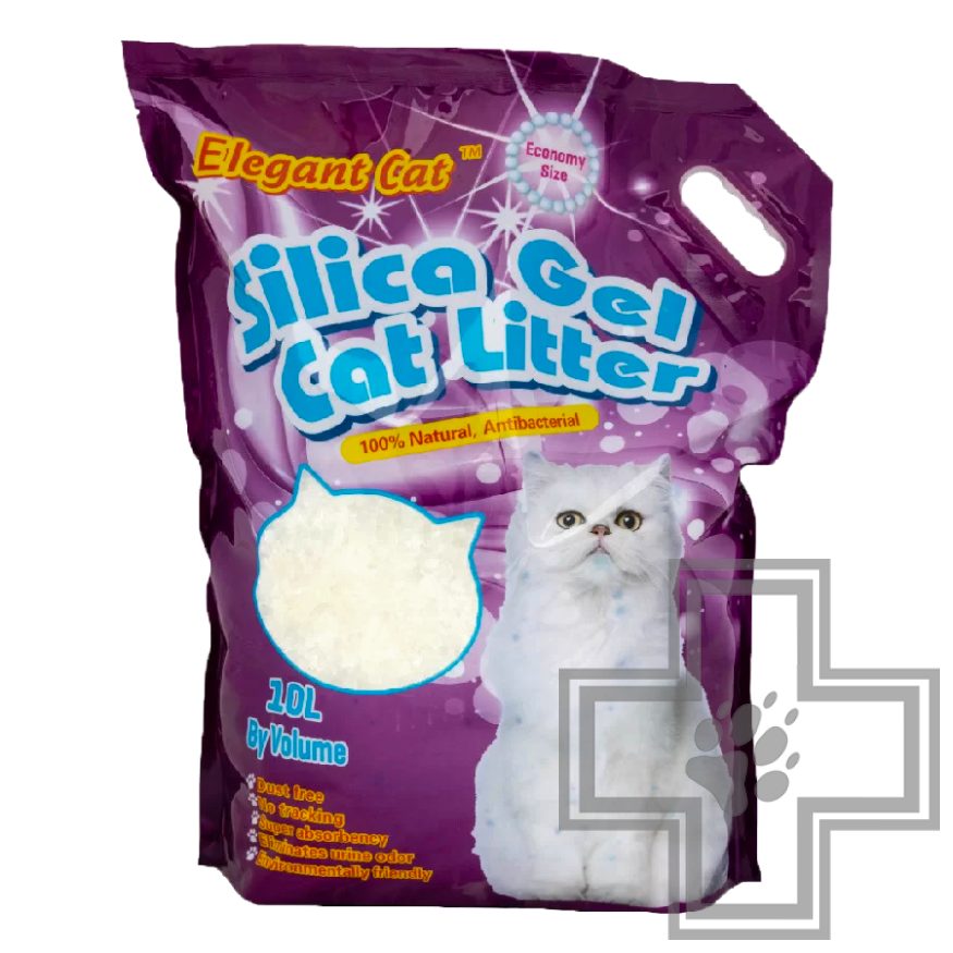 Elegant Cat Наполнитель силикагелевый впитывающий, без запаха Elegant Cat Наполнитель силикагелевый впитывающий, без запаха