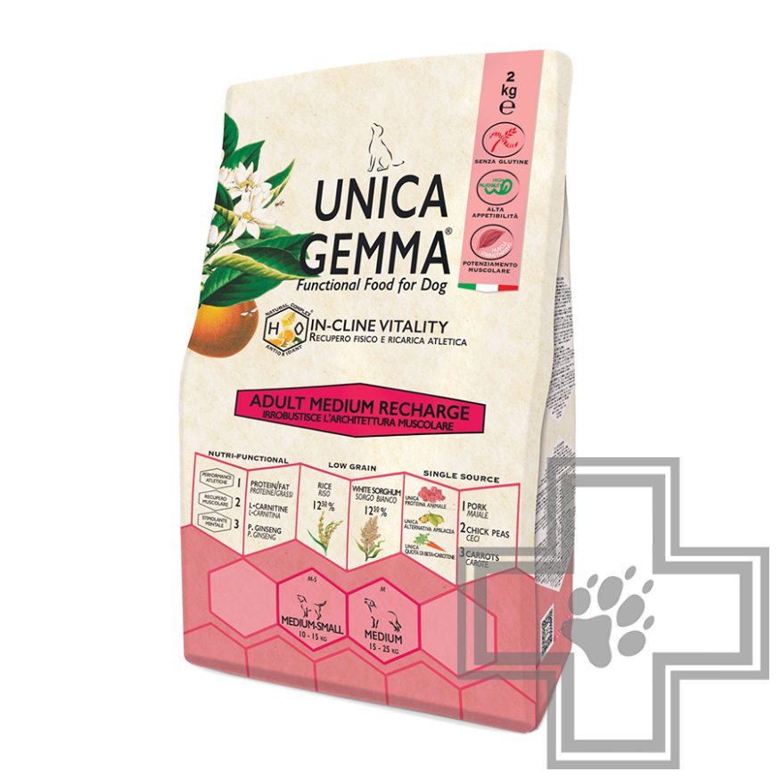 Unica Gemma Adult Recharge Корм для взрослых собак средних пород для усиления мускулатуры
