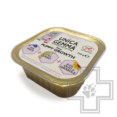 Unica Gemma Mini Puppy Growth Консервы для щенков мелких пород для роста, паштет из рыбы и риса