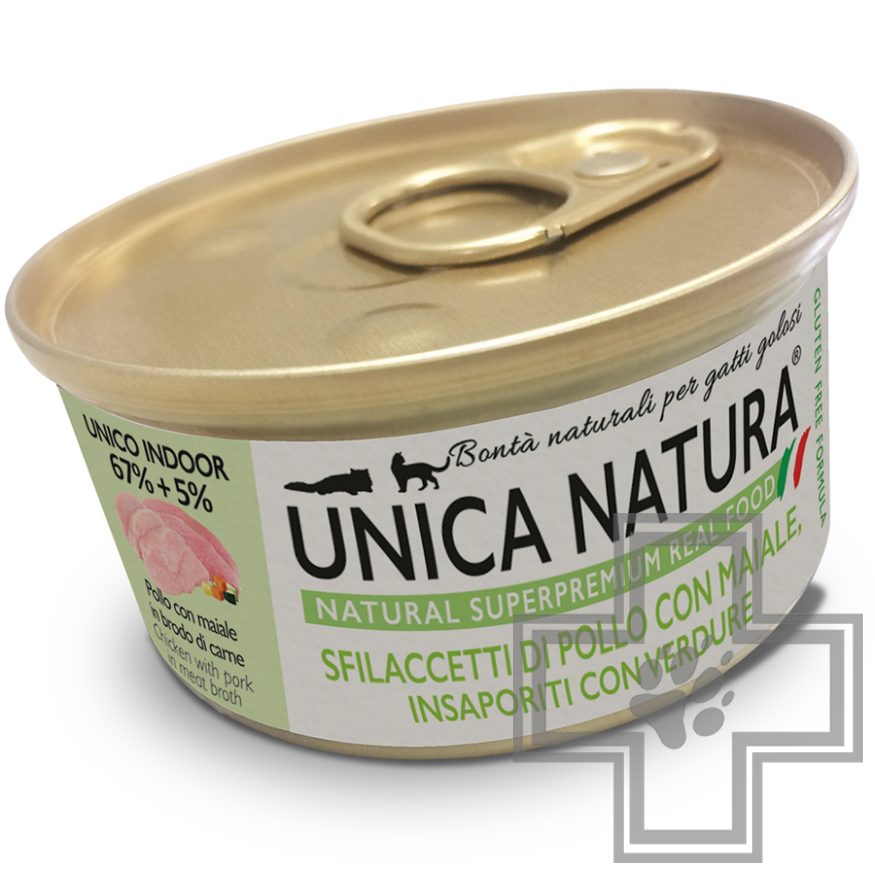 Unica Natura Консерва для кошек, c курицей, свининой и овощами