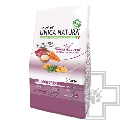 Unica Natura Maxi Корм для собак средних и крупных пород с кабаном, рисом и морковью