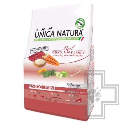 Unica Natura Mini Корм для собак мелких пород с олениной, рисом и морковью