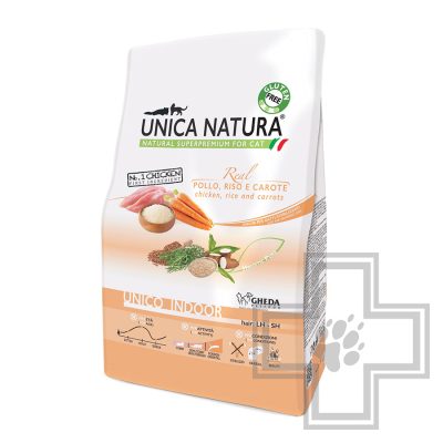 Unica Natura Indoor Корм для домашних кошек, с курицей, рисом и морковью