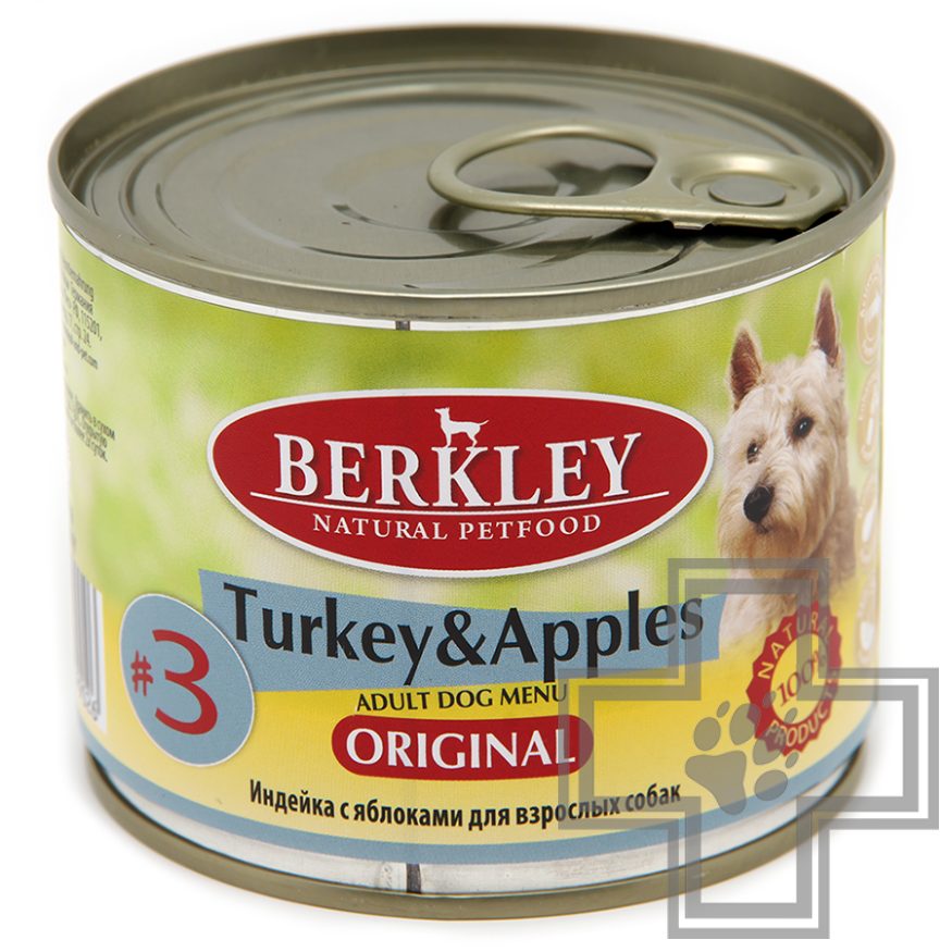 Berkley Консервы №3 для собак, индейка с яблоком
