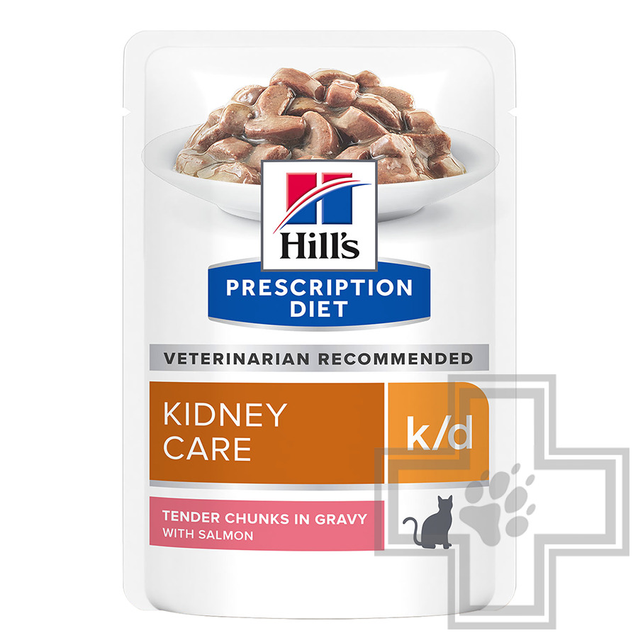 Hill's PD k/d Пресервы-диета для кошек при хронической болезни почек и болезнях сердца, с лососем