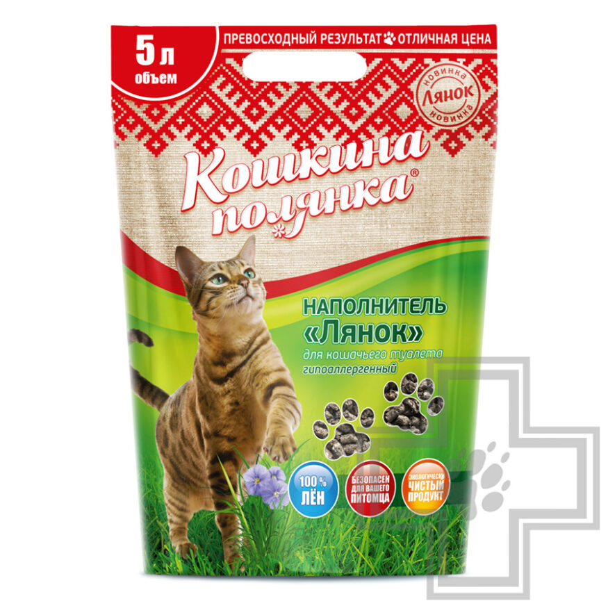 Кошкина полянка Наполнитель "Лянок" впитывающий