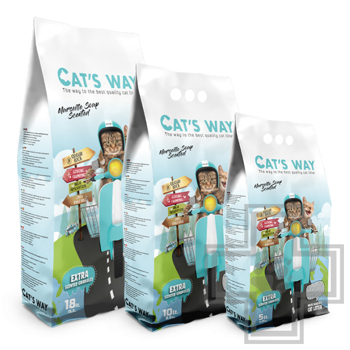 Cat's Way Marseille Soap Наполнитель бентонитовый комкующийся, с ароматом марсельского мыла