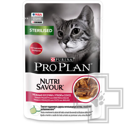 Pro Plan Пресервы для взрослых кошек, c уткой в соусе
