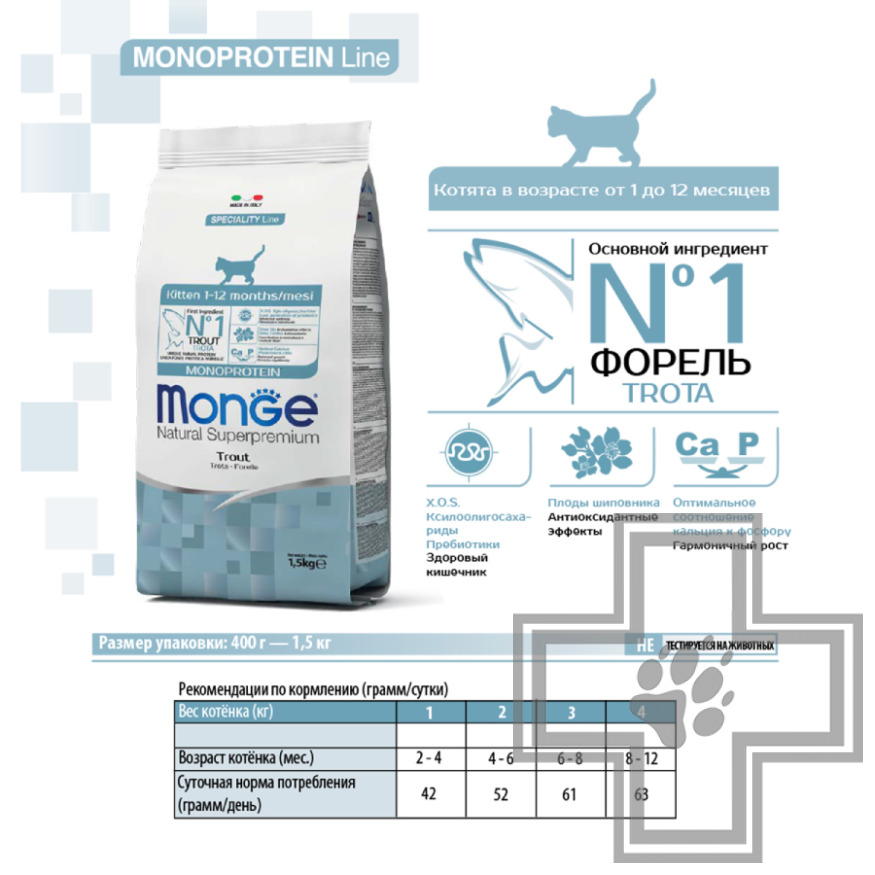 Monge Monoprotein Корм для котят, с форелью