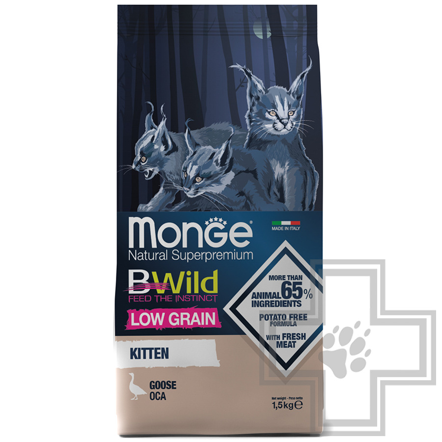 Monge LOW GRAIN Корм низкозерновой для котят, с гусем