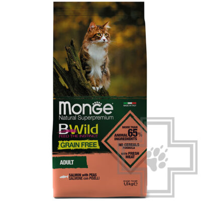 Monge GRAIN FREE Корм беззерновой для взрослых кошек, с лососем