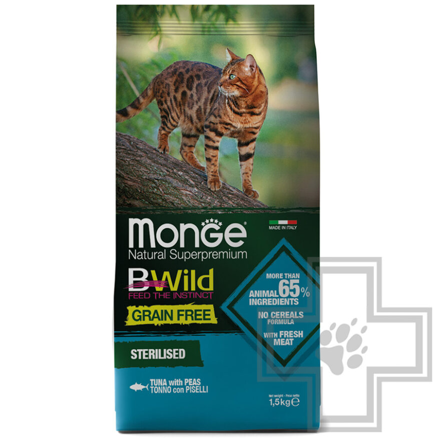 Monge GRAIN FREE Корм беззерновой для стерилизованных кошек, с тунцом