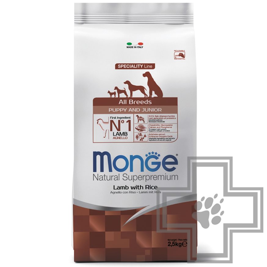 Monge Speciality Puppy&Junior Корм для щенков всех пород, с ягненком и рисом Monge Speciality Puppy&Junior Корм для щенков всех пород, с ягненком и рисом