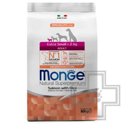 Monge Speciality Extra Small Корм для взрослых собак миниатюрных пород, с лососем и рисом