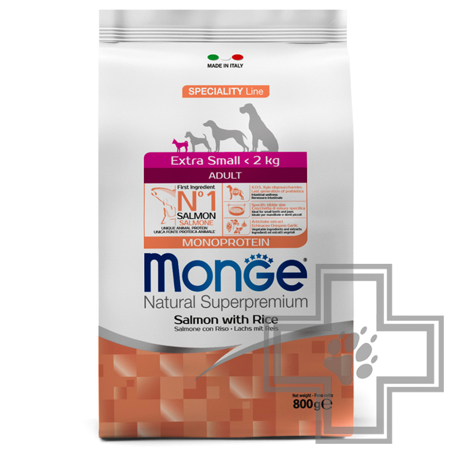 Monge Speciality Extra Small Корм для взрослых собак миниатюрных пород, с лососем и рисом
