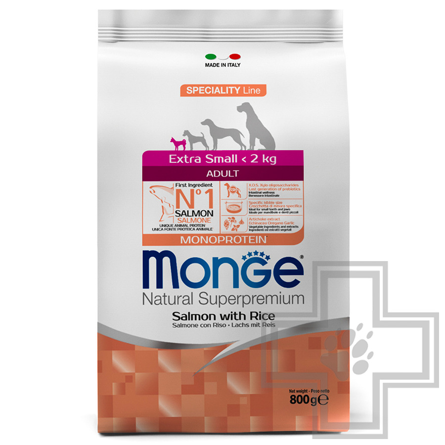 Monge Speciality Extra Small Корм для взрослых собак миниатюрных пород, с лососем и рисом