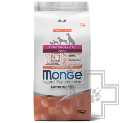 Monge Speciality Extra Small Корм для взрослых собак миниатюрных пород, с лососем и рисом