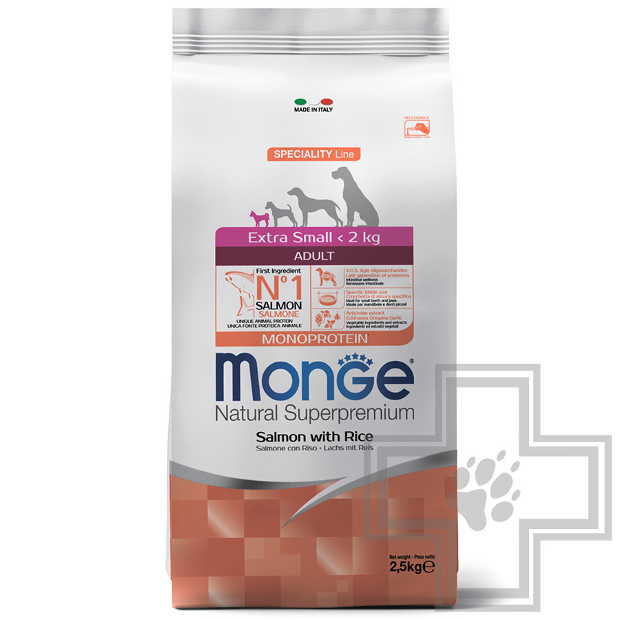 Monge Speciality Extra Small Корм для взрослых собак миниатюрных пород, с лососем и рисом