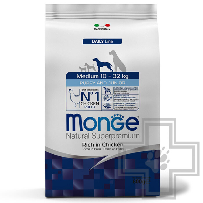 Monge Medium Корм для щенков средних пород, с курицей Monge Medium Корм для щенков средних пород, с курицей