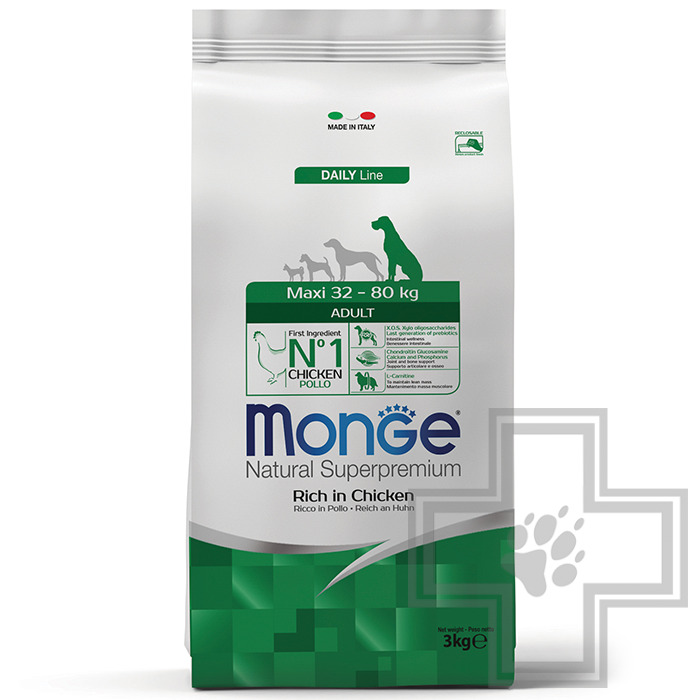 Monge Maxi Корм для взрослых собак крупных пород, с курицей