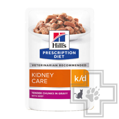 Hill's PD k/d Пресервы-диета для кошек при хронической болезни почек и болезнях сердца, с говядиной