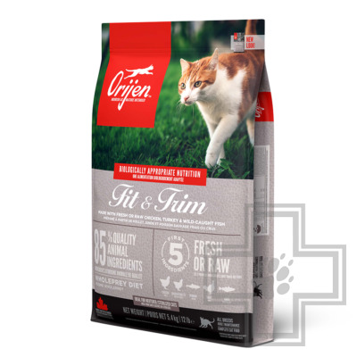 Orijen Fit & Trim Корм для взрослых кошек, склонных к излишнему весу, с цыпленком