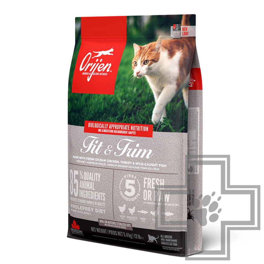Orijen Fit & Trim Корм для взрослых кошек, склонных к излишнему весу, с цыпленком