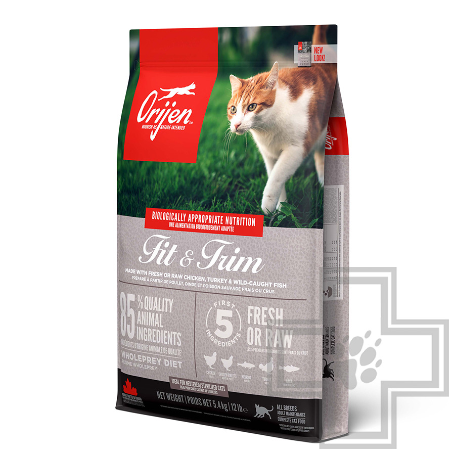 Orijen Fit & Trim Корм для взрослых кошек, склонных к излишнему весу, с цыпленком