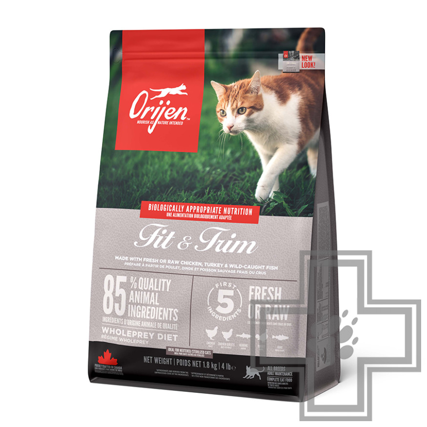 Orijen Fit & Trim Корм для взрослых кошек, склонных к излишнему весу, с цыпленком Orijen Fit & Trim Корм для взрослых кошек, склонных к излишнему весу, с цыпленком