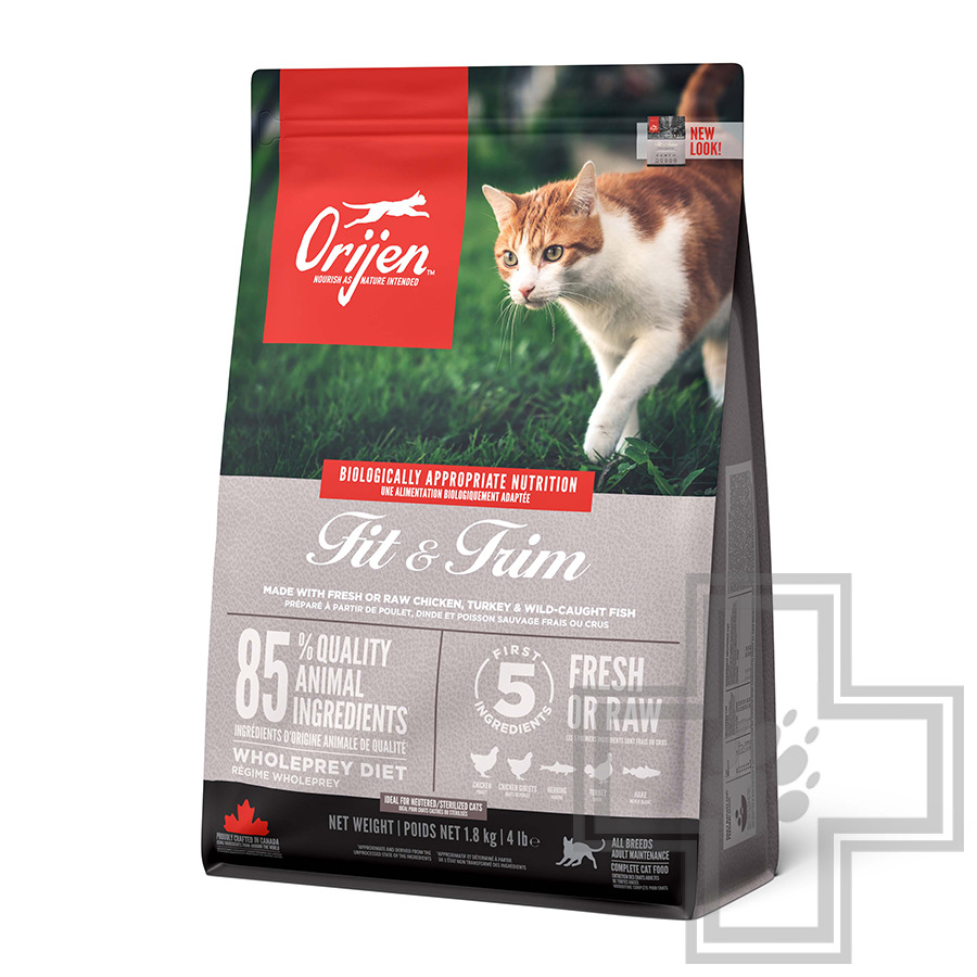 Orijen Fit & Trim Корм для взрослых кошек, склонных к излишнему весу, с цыпленком