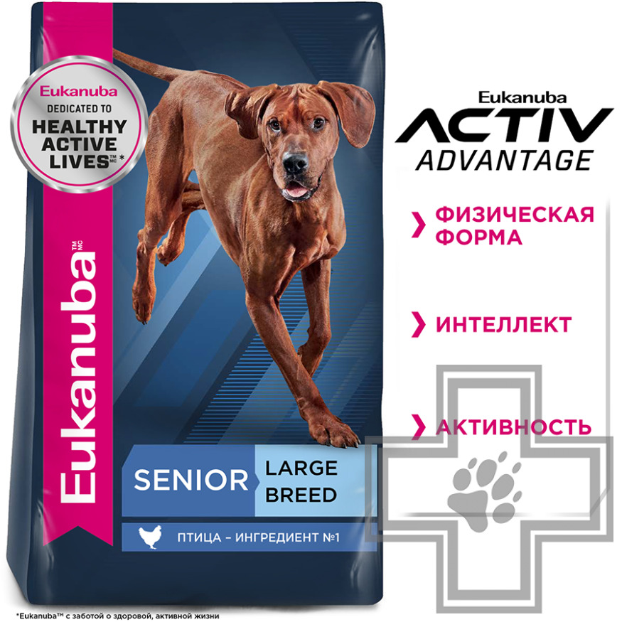 Eukanuba Senior 7+ Large Breed Корм для пожилых собак крупных и очень крупных пород, с птицей