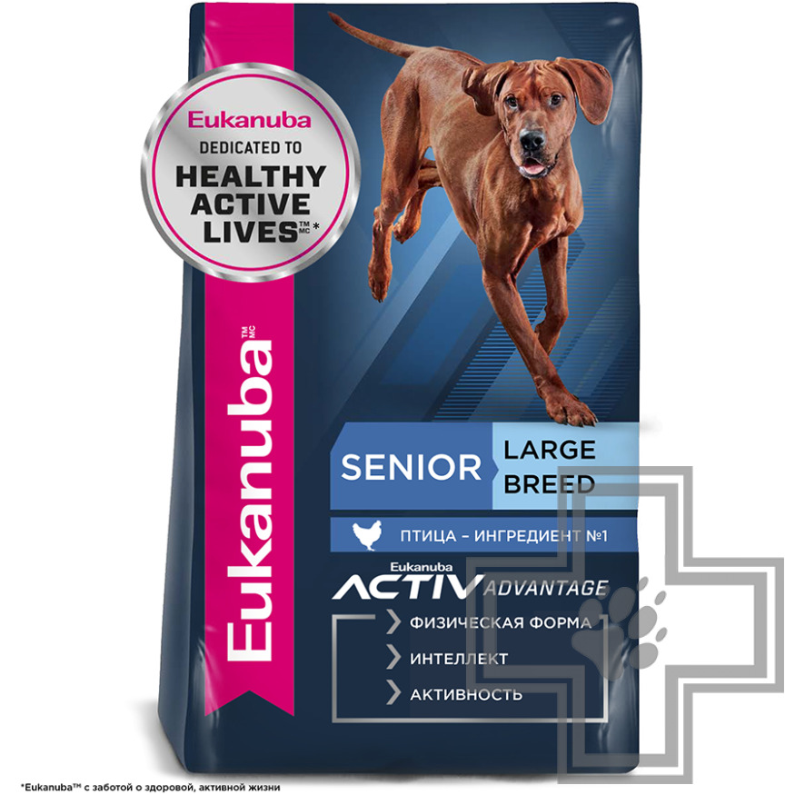 Eukanuba Senior 7+ Large Breed Корм для пожилых собак крупных и очень крупных пород, с птицей