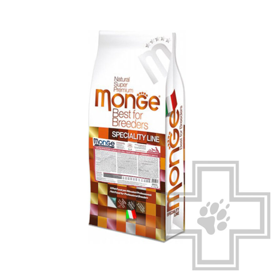 Monge Monoprotein Корм для взрослых собак всех пород, с говядиной и рисом