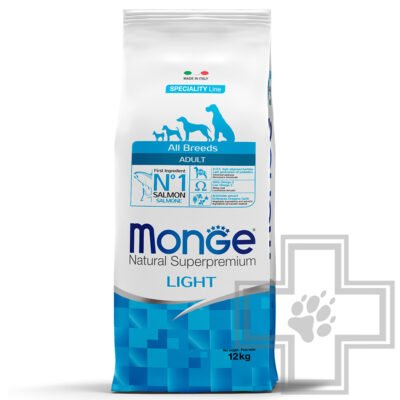 Monge Speciality Light Корм низкокалорийный для взрослых собак всех пород, с лососем и рисом
