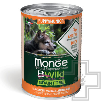 Monge GRAIN FREE Puppy&Junior Консервы беззерновые для щенков всех пород, с уткой, тыквой и цукини