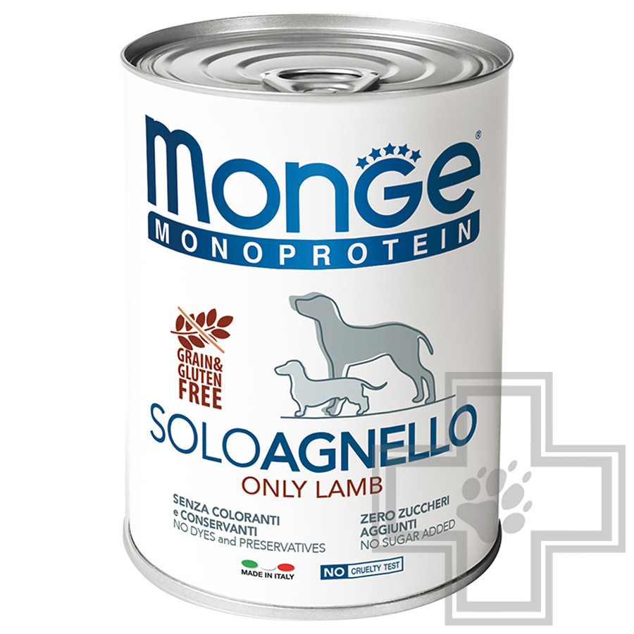 Monge Monoprotein Solo Консервы беззерновые для взрослых собак всех пород, с ягненком