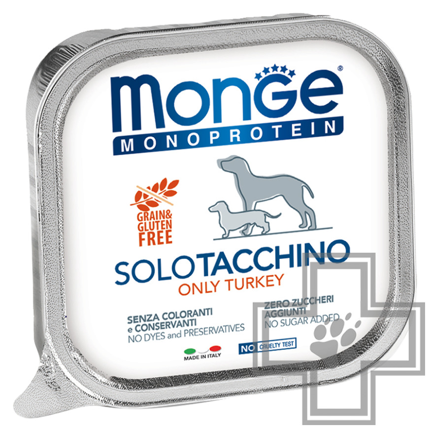 Monge Monoprotein Solo Консервы беззерновые для взрослых собак всех пород, с курицей и индейкой