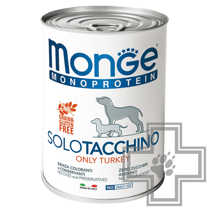 Monge Monoprotein Solo Консервы беззерновые для взрослых собак всех пород, с курицей и индейкой