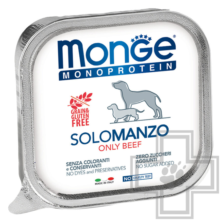 Monge Monoprotein Solo Консервы беззерновые для взрослых собак всех пород, с говядиной