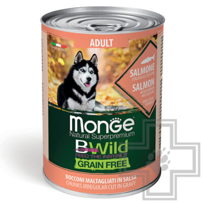 Monge GRAIN FREE Консервы беззерновые для взрослых собак всех пород, с лососем, тыквой и цукини