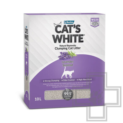 Cat's White BOX Premium Наполнитель бентонитовый комкующийся, с ароматом лаванды