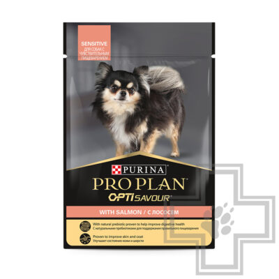 Pro Plan OptiSavour Пресервы для взрослых собак мелких пород с чувствительным пищеварением,с лососем