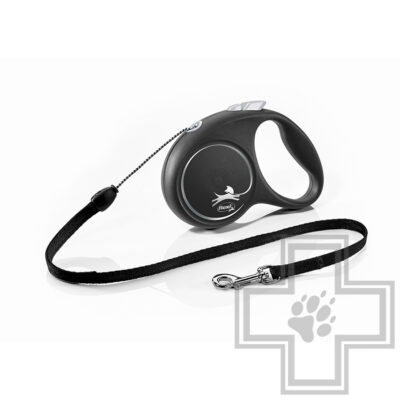 Flexi Black Design Поводок-рулетка тросовая, 5 м