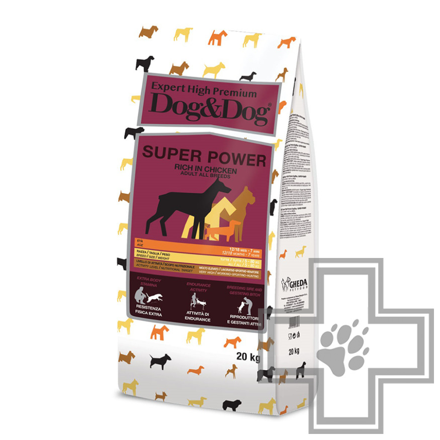 Dog&Dog Expert Super Power Корм для взрослых собак всех пород, с курицей